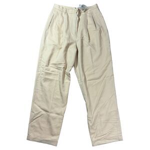 Ann Taylor Loft Khaki Dress Pants Tan Wool Mid Rise Ankle Cropped Woman's 14 NWT